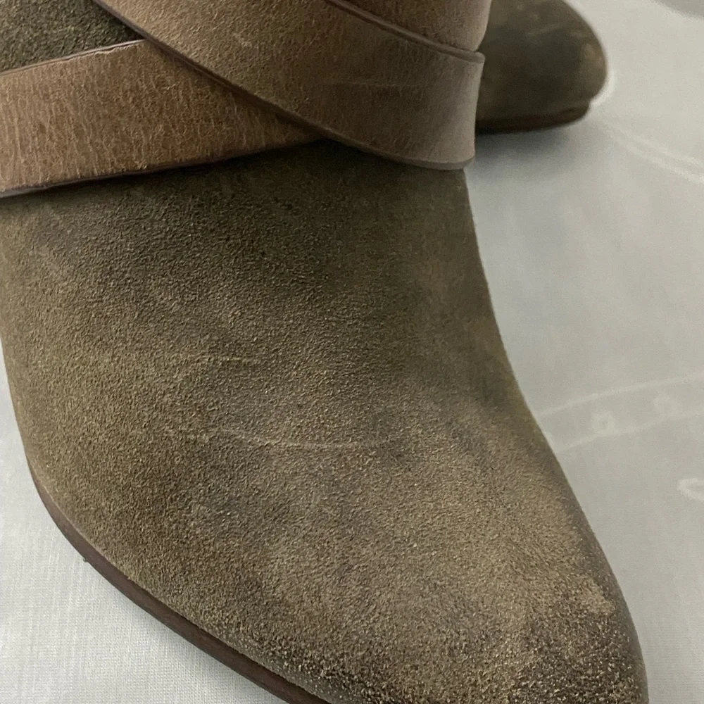 Sigerson Morrison Belle  Brown Suede Leather Block Heel Ankle Boots Womens 6 - Picture 5 of 11